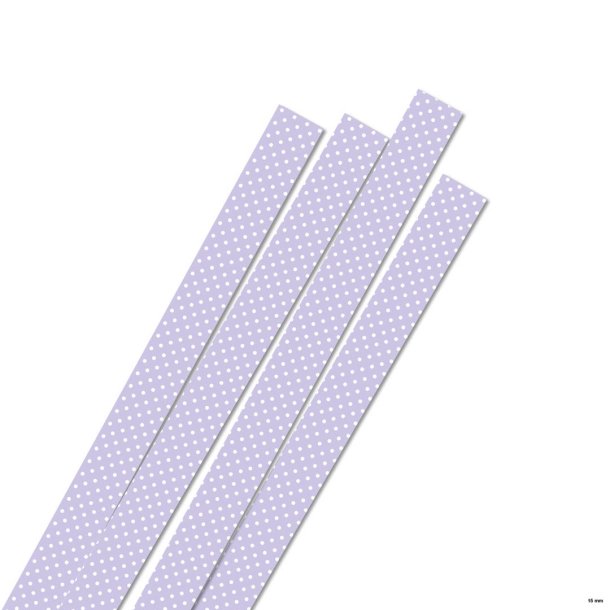 Karen Marie Klip papirstrimler: 10 mm, Lilac/white dots Big Pack