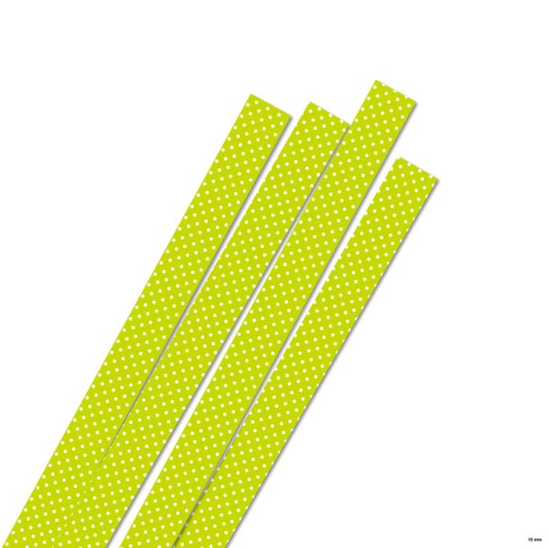 Karen Marie Klip papirstrimler: 10 mm, Lime/white dots