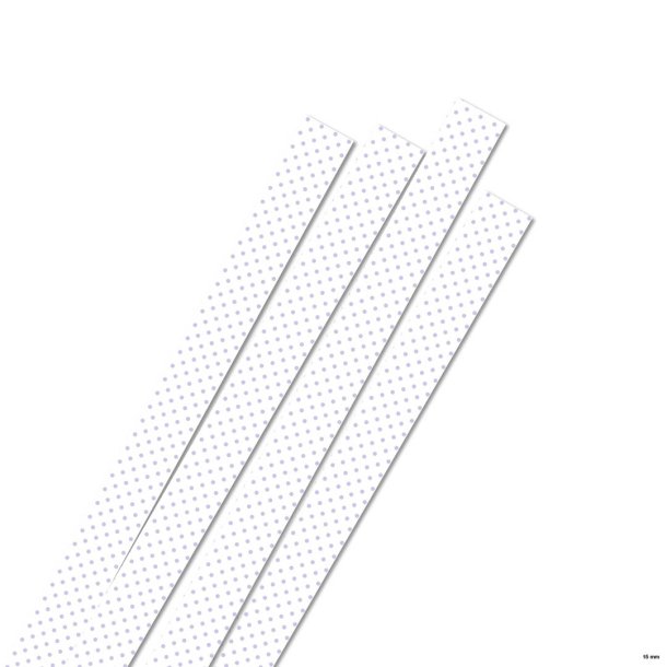 Karen Marie Klip papirstrimler: 10 mm, White/lilac dots
