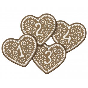 Maileg: Til & Fra kort - Honningkagehjerter nr. 1-4