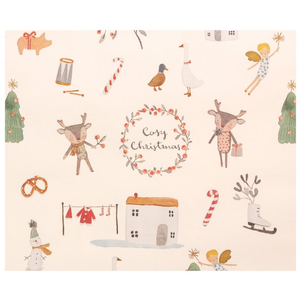 Maileg: Giftwrap - Cosy Christmas, Off White 10 m