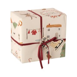 Maileg: Giftwrap - Cosy Christmas, Off White 10 m