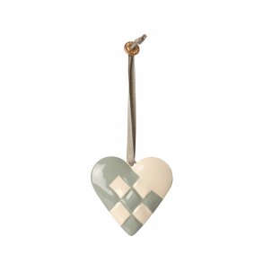 Maileg: Metal hjerte, blue - large