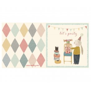 Maileg: Dobbelt kort - Kanin med gaver 