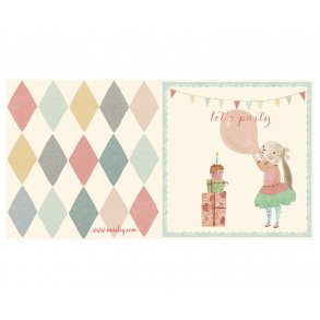 Maileg: Dobbelt kort - Kanin med ballon