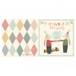 Maileg: Dobbelt kort - Kaniner med knallert