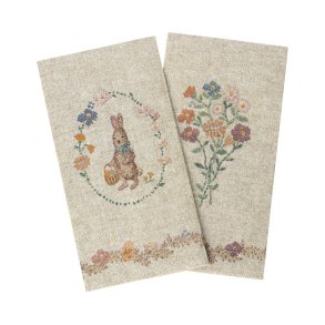 Maileg: Servietter - Lapin de Pasques - sand/grn, small