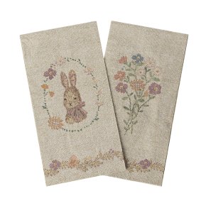 Maileg: Servietter - Lapin de Pasques - sand/rosa, small