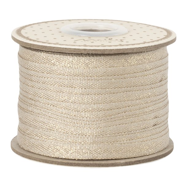 Maileg: 7 mm Ribbon, Vanilla/Gold