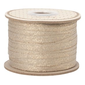 Maileg: 7 mm Ribbon, Stone/Gold
