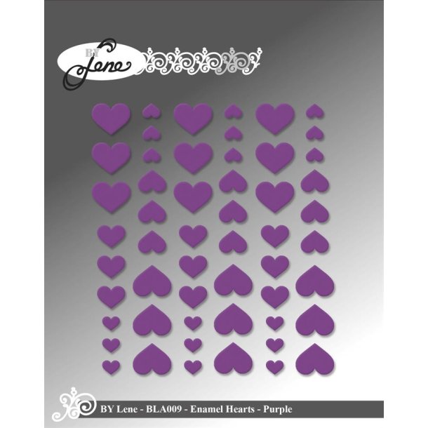 By Lene: Enamel Hearts "Purple" 