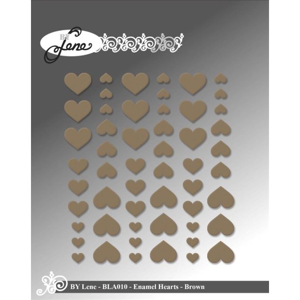 By Lene: Enamel Hearts "Brown" 