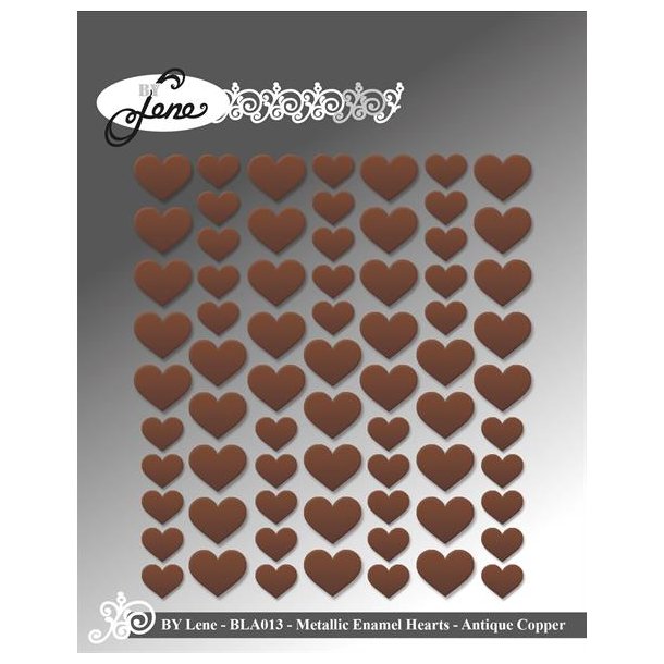 By Lene: Enamel Hearts "Antique Copper" 