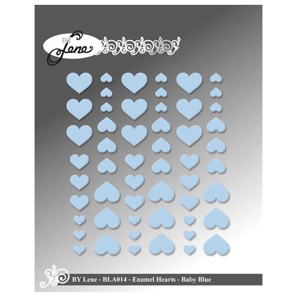 By Lene: Enamel Hearts "Baby Blue" 