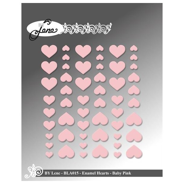 By Lene: Enamel Hearts "Baby Pink" 