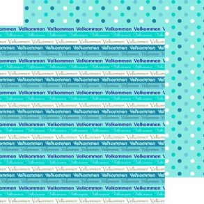 Hobbygros Design: Velkommen, Turkis 14 x 28 cm