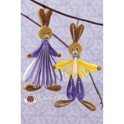 Small Quilling Bunny Faces - Light Brown, klippeark