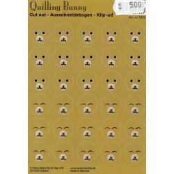 Small Quilling Bunny Faces - Light Brown, klippeark