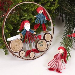Small Quilling Nisse-Family Faces, klippeark