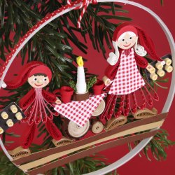Small Quilling Nisse-Family Faces, klippeark