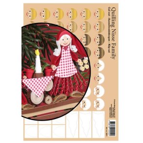 Small Quilling Nisse-Family Faces, klippeark