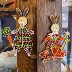 Small Quilling Bunny Faces - Light Brown, klippeark