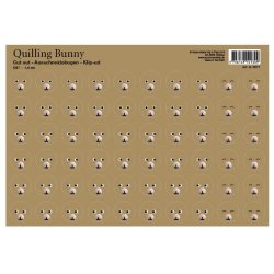 Small Quilling Bunny Faces - Light Brown, klippeark