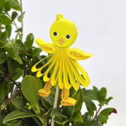 Small Quilling Chicks Faces - Yellow, klippeark