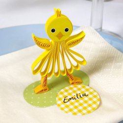 Small Quilling Chicks Faces - Yellow, klippeark