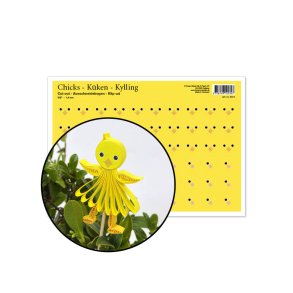 Small Quilling Chicks Faces - Yellow, klippeark