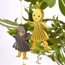 Small Quilling Chicks Faces - Butter, klippeark