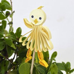 Small Quilling Chicks Faces - Butter, klippeark