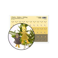Small Quilling Chicks Faces - Butter, klippeark
