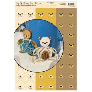 Big Quilling Bear Faces - Betulla, klippeark