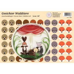Quilling Forest Animals Faces, klippeark