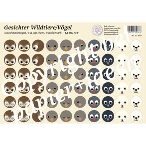 Quilling Wild Animal and Bird Faces, klippeark