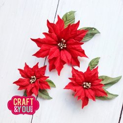 Craft &amp; You Design Dies "Magdas Poinsettia" CW261