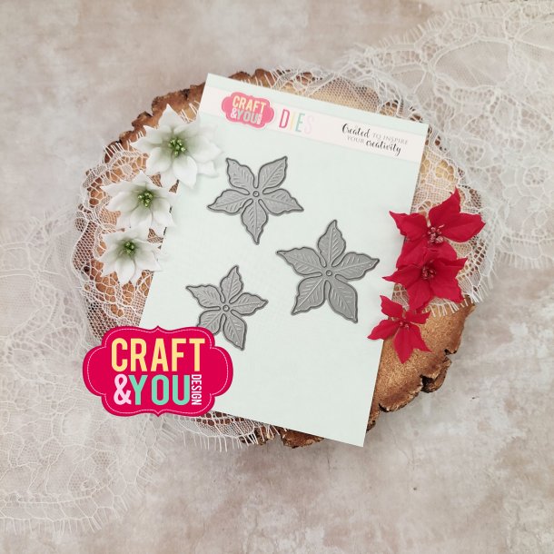 Craft &amp; You Design Dies "Magdas small Poinsettia" CW260