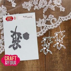 Craft &amp; You Design Dies "Sprig of Mistletoe" CW318