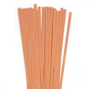 Karen Marie Klip papirstrimler: 5 mm, Orange/white dots