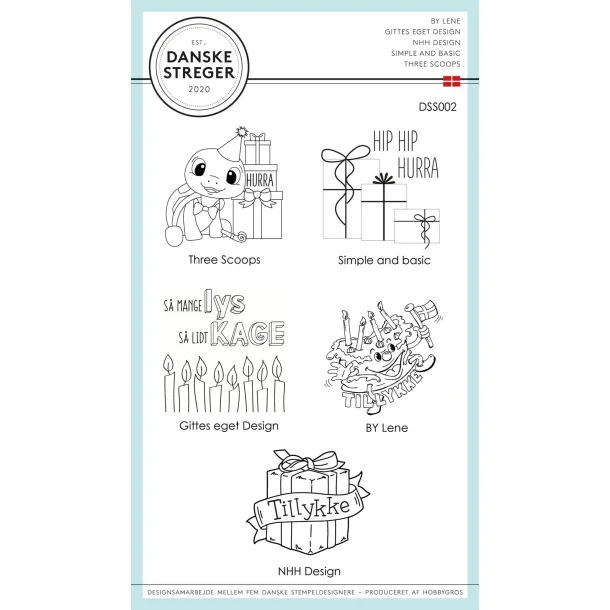 Danske Streger Stempel "Fdselsdag"  