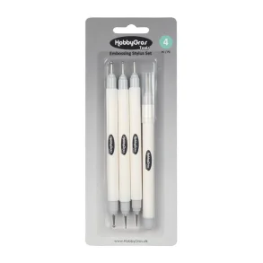 HobbyGros Tools: Embossing Set + Piercing Tool - 4 stk.