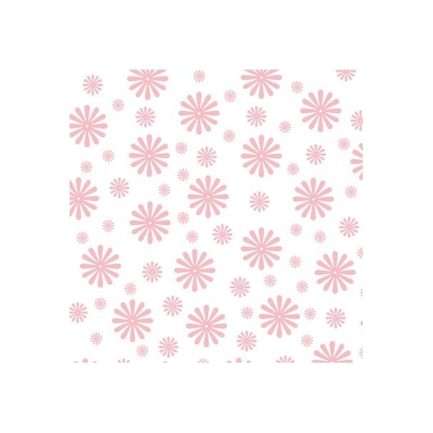 Hobbygros Design: Rosa Blomster, 14 x 28 cm