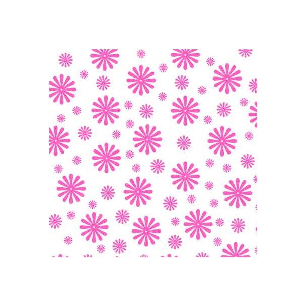Hobbygros Design: Pink Blomster, 14 x 28 cm