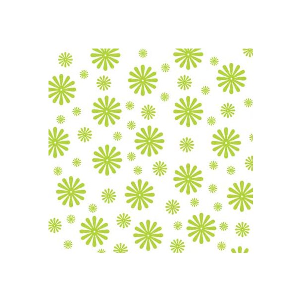 Hobbygros Design: Limegrnne Blomster, 14 x 28 cm