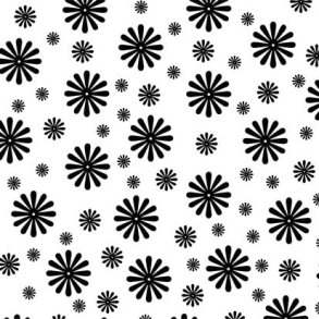 Hobbygros Design: Sorte Blomster, 14 x 28 cm