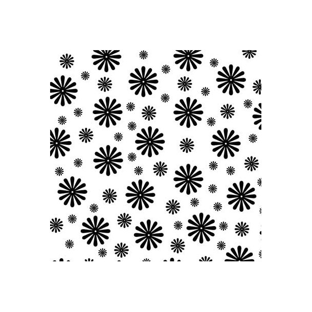 Hobbygros Design: Sorte Blomster, 14 x 28 cm