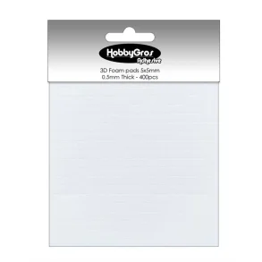 3D Klbepuder 5 x 5 mm, hvid - 0,5 mm