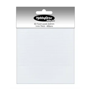 3D Klbepuder 5 x 5 mm, hvid - 1 mm