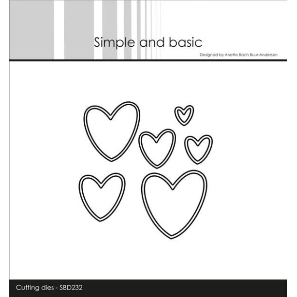 Simple and Basic Die "Outline Hearts" 